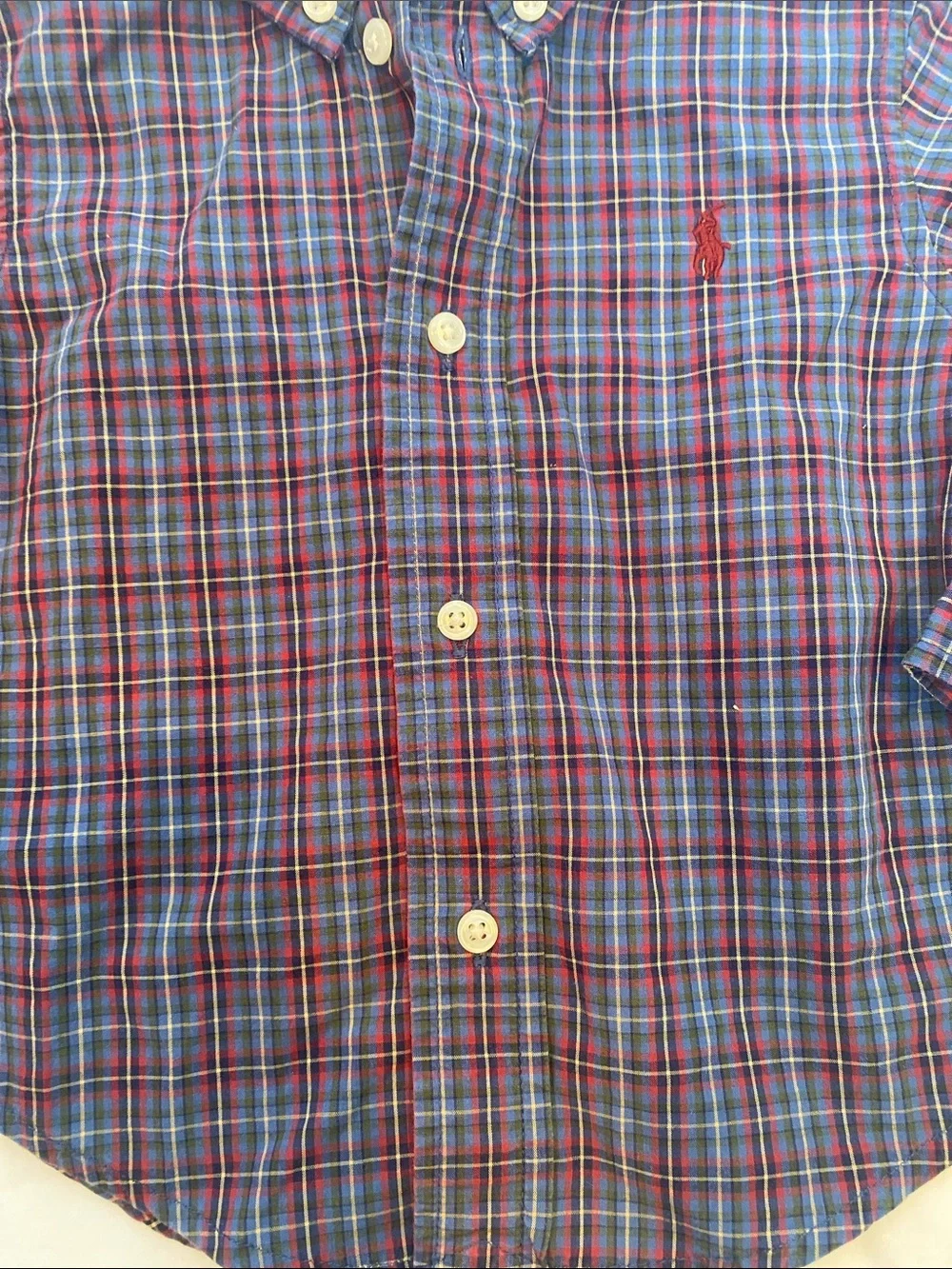 Ralph Lauren Navy & Red Plaid Button-Down Shirt